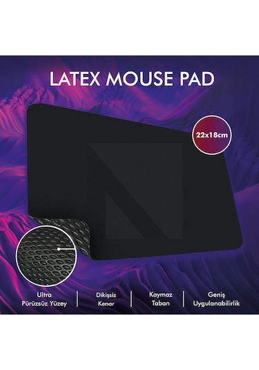 MP05 - 22x18 Small Siyah Gaming Mousepad Ev, Ofis, Oyun