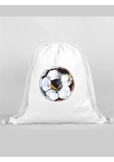 Futbol Baskılı Sırt Çantası - İp Büzgülü Spor Çanta Renkli