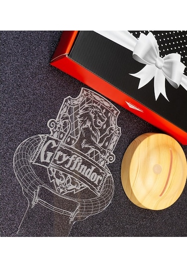 3D Lamba Harry Potter Hogwarts Gryffindor Kişiye Özel Led Lamba