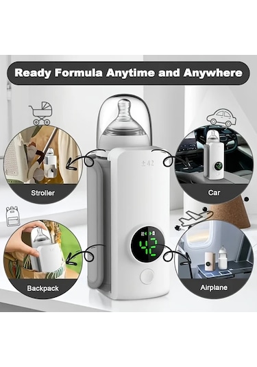 Elmpaly Beyaz Renkli Taşınabilir Çocuk Biberon Isıtıcı Seyahat İçin Hızlı Isıtma 5 Saate Kadar Kesintisiz Isıtma Hassas Sıcaklık Kontrolü Elmpaly Beyaz Renkli Taşınabilir Çocuk Biberon Isıtıcı Seyahat İçin Hızlı Isıtma 5 Saate Kadar Kesintisiz Isıtma Hassas Sıcaklık Kontrolü