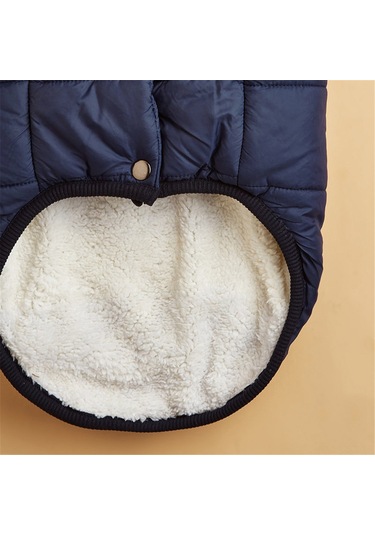 Samdoo Küçük-orta Köpekler İçin 2 Katlı Yünlü Isı Sağlayıcı Kıyafet, Boyun İp Delikli Stili, Kolay Giyilebilir藏青色 Xs