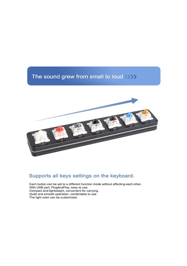 Lemestar 6 Tuşlu Özelleştirilebilir Mekanik Klavye - Usb Bağlantılı Taşınabilir Kısayol Paneli