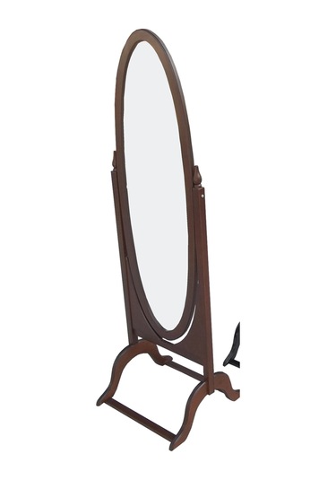 Ayna Boy Oval Ahşap Kayın Ve Mdf İskelet. Parlak Ceviz Lake Boya Ayna Kutuda Sevk El Yapım Ahşap