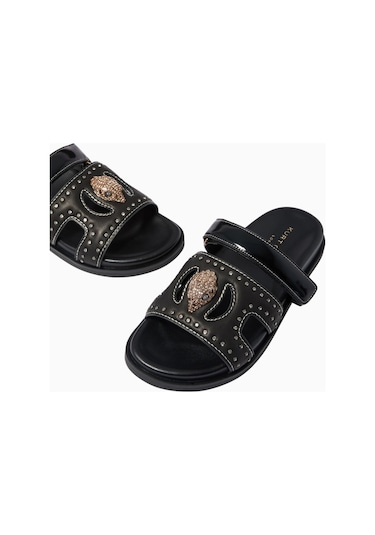 Kurt Geiger Eagle Stud Cut Out Sandaletler, Deri, Çivili Ve Şık Yaz Sandaleti Siyah