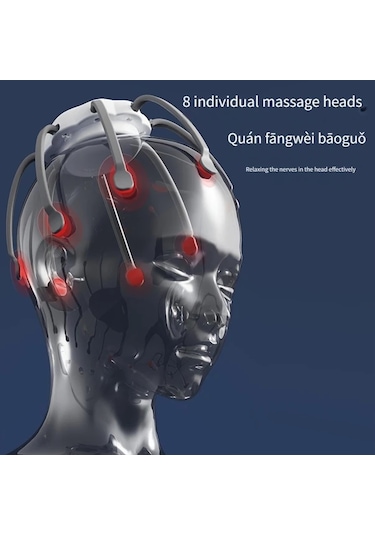 Fochsia 3 Mod Radyo Elektrikli Kafa Masaj Aleti, 8 Parmaklı Şık Ve Hediye Siyah Siyah