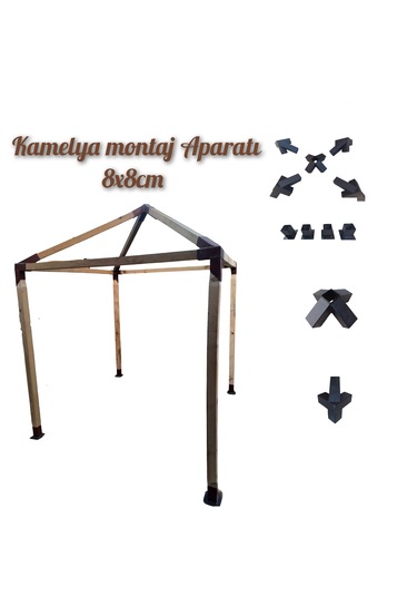 Kamelya 8x8cm Montaj Seti Demir Bağlantı Pergola Çardak Gölgelik