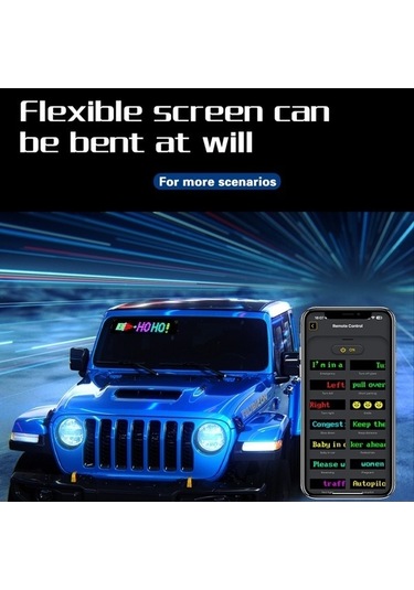 Opulentliving Esnek Bluetooth Led Araç Reklam Ekranı - Ip65 Su Geçirmez, Rgb, Özel Tasarım, 16x32/64/96 Diğer