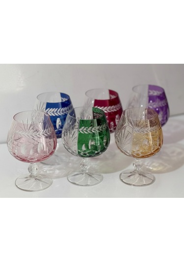 Bohemia Kristal Bardak Lüsterli 250 Cc 6 Adet Çok Renkli