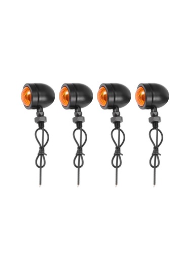 4 Adet Siyah Motosiklet Dönüş Sinyali Gösterge Lambası Işık Flaşör Işık Chopper Için Yurt Dışından A