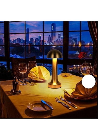 Lizbon 3 Işık Renkli Şarjlı Dim Edilebilir Masa Lambası Silver