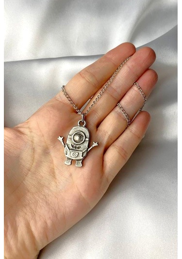 Eğlenceli Minyonlar - Gümüş Kaplama Kolye Çok REnkli