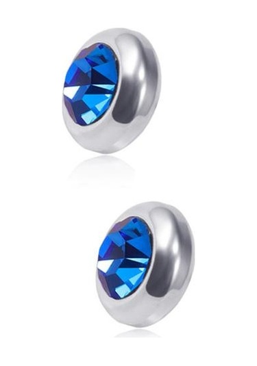 Kraliyet Mavisi Kadın Küpe Kişilik Dekoratif Hip Hop Köpüklü Mavi Rhinestone Unisex Tarzı Küpe Takı Aksesuarları Çok Renkli