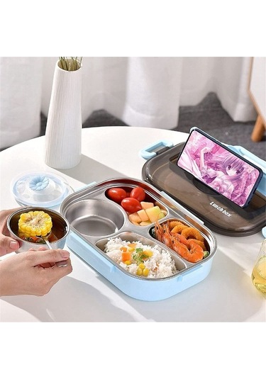 Ulzyvf Yemek Termos Seti Pembe Paslanmaz Çelik Bölmeli 304 1.5l Yemek Kabı Mürdüm