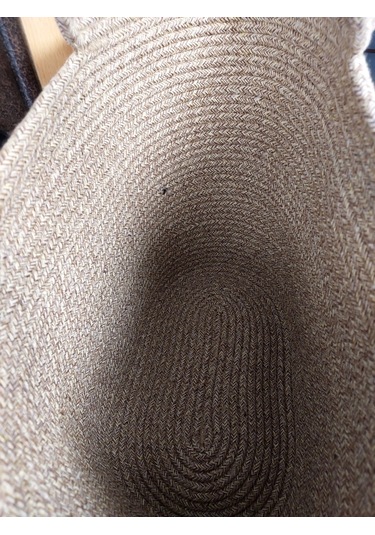 Doğal Hasır Jüt El Örmesi Bayan Çanta-bej Kırçıllı Bej