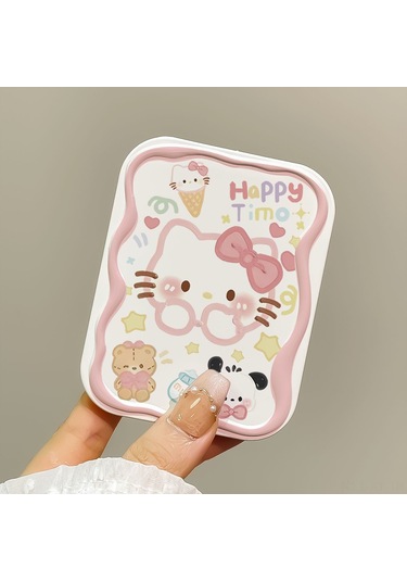 Shineyee Hello Kitty Öğrenci Taşınabilir Makyaj Aynası - Çift Taraflı Çırak Ve Ayna Birleşik El Aynası