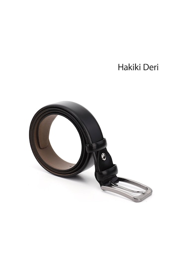 Gönderi(R) Gönderi R Siyah Hakiki Deri 3,5 Cm Klasik Kemer Siyah