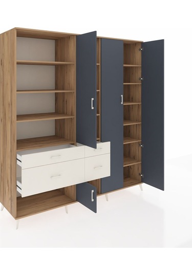 Kronos Dolap 14 Raflı 4 Çekmeceli 4 Kapaklı 220x59x243 Çam-antrasit/aytaşı Antrasıt/aytası Kronos Dolap 14 Raflı 4 Çekmeceli 4 Kapaklı 220x59x243 Çam-antrasit/aytaşı Antrasıt/aytası