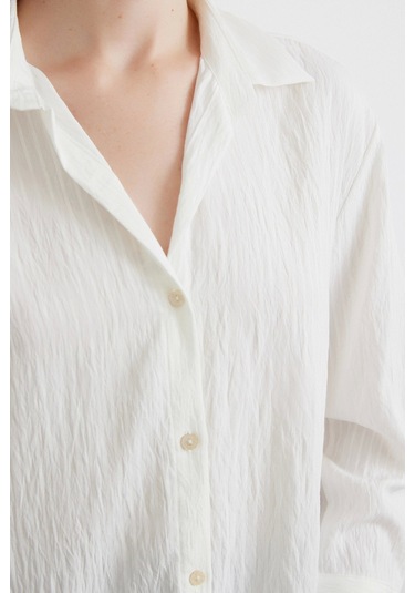 Paralel Çizgili Gömlek Beyaz Beyaz