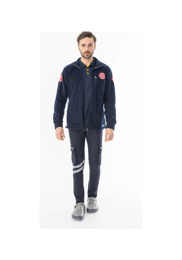 112 Acil Tıp Teknisyeni Fermuarlı Polar Ceket Unisex Att006 Lacivert