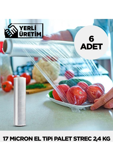 17 Micron El Tipi Palet Strec 2,4 Kg - 6 Adet