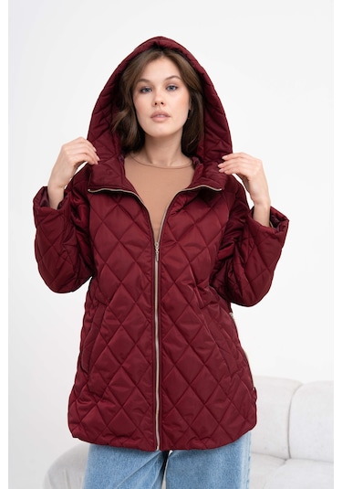 FTZ Women Ftz Kadın Kapitone Kaban Bordo 30966 Bordo