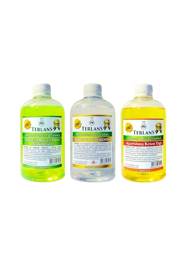 Terlans Yağlı Boya Seti Yardımcı Malzemeler 3 X 500 Ml