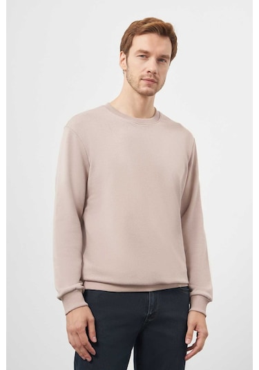 Morven Erkek Taş Basic Bisiklet Yaka Sweat-shirt 25ks063005870 Taş Taş