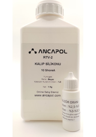 Rtv-2 Kalıp Silikonu 1.Kalite Beyaz 10 Shore A 1 Kg