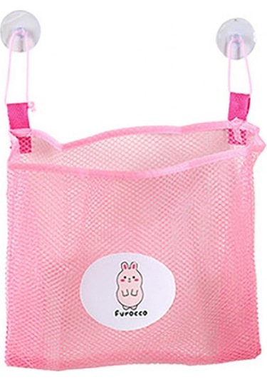 Banyo Düzenleyici File Bebek Banyo Zamanı Düzenli Saklama Oyuncak Vantuzlu File Çanta Arı Pembe