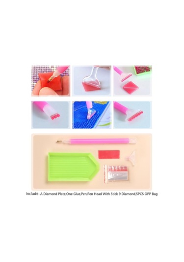 Koyu Pembe Dıngpu Tam Yuvarlak Elmas Boyama 5d Resim Rhinestones Süslemeleri Ev Boya Elmas Zanaat Kiti 30x40cm