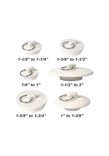 Youmex 6 Boyutlu Kauçuk Su Tıkanıklığı Seti - Mutfak, Banyo Ve Çamaşırhane İçin Su Tutan Batarya Ve Lavabo Tıkanıklığı Erişim Aksesuarı Beyaz