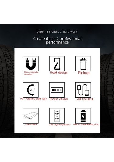 Besthome1 Usb Şarjlı Manyetik Tabanca Led Işığı - Araç Tamiri, Kamp Ve Bakım İçin Parlak Kullanım İçin İdeal Yd-6302b
