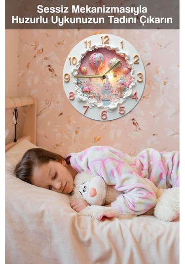 Sessiz Yuvarlak Ahşap Duvar Saati, Kuvars Hareketli 3d Görünümlü 2d Saat Sdw102 Renkli