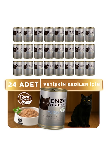 Enzo Natural Balık Etli Konserve Yaş Kedi Maması 410 Gr X 24