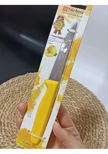 Sürmene 61004 Mutfak Bıçağı 9,50 Cm Sarı Çok Renkli