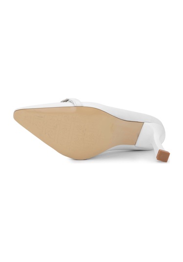 Tamer Tanca Kadın Hakiki Deri Beyaz Topuklu Ayakkabı 1063 134462 Bn Ayk Sk24-25 Beyaz Cılt Beyaz Cilt