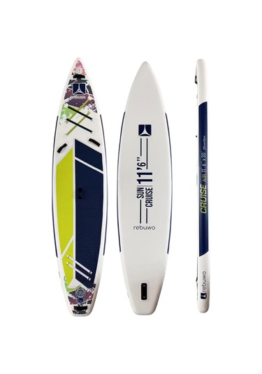 Rebuwo Pro Sup Şişme Sörf Tahtası Stand Up Paddle Board 76 351 15 Cm Yeşil Yarış Board