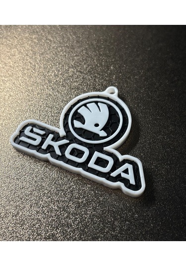 Markanıza Özel Petek Desenli Skoda Yazılı 3d Anahtarlık