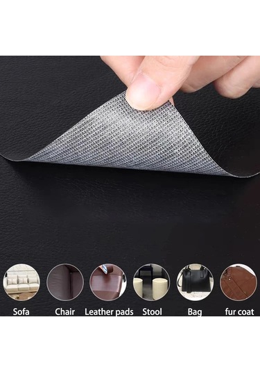 Kalınlaşmış Kendinden Yapışkanlı Deri Tamir Mobilya Masa Kanepe Araba Koltuğu White L