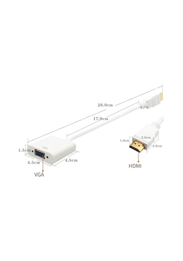 Homyl Kablo - Vga 1080p Video Kablosu, Masaüstü Pc Için Siyah