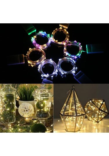 Neevoyu 1 Metre Güneş Taşı Tel Işık Zinciri - 10 Led, Çok Renkli, Taşınabilir, Ip65 Su Geçirmez Pil Dahil Değil Çok Renkli