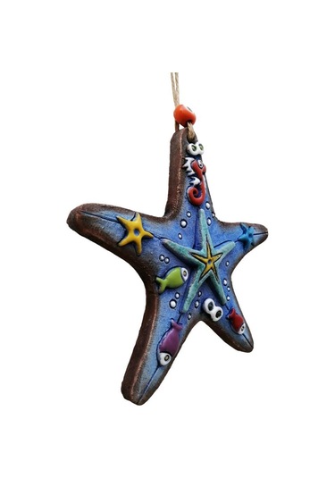 Özel Tasarım Deniz Yıldızı Seramik Duvar Süsü Ev Bahçe Duvar Dekorasyon