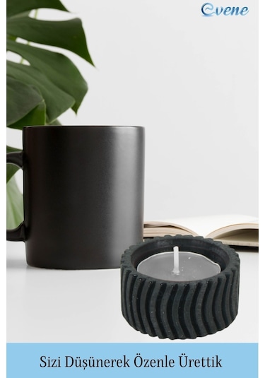 Mumluk Şamdan Tealight Mum Uyumlu Tekerlek Model - Siyah