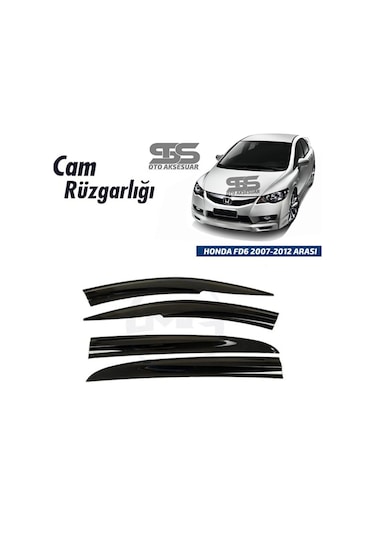 Cam Rüzgarlığı Honda Fd6 2007-2012 Arası Mügen Tip Piano Black