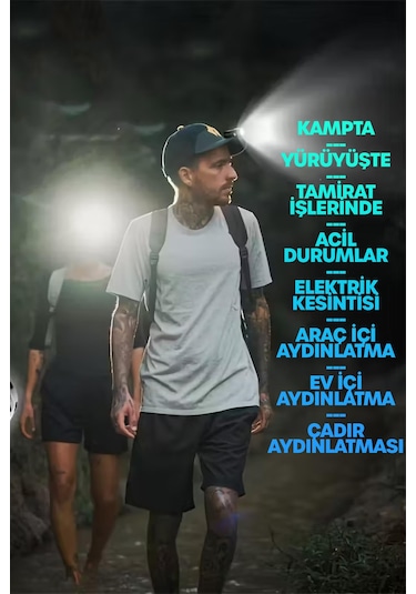 5 Modlu Şarjlı Klipsli Mıknatıslı El Feneri Mini 3 Cob Led Lamba Acil Durum Işığı 8433 Siyah