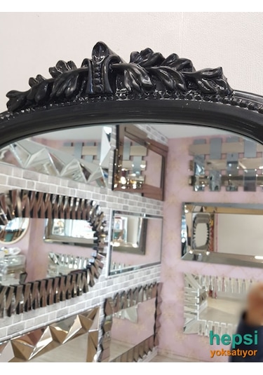 Matmazel Model Siyah Renk Varaklı Boy Aynası Siyah