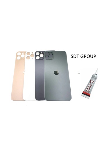 Apple Uyumlu iPhone 11 Pro Max Arka Batarya Pil Kapağı Gümüş B7000 15 Ml Yapıştırıcı