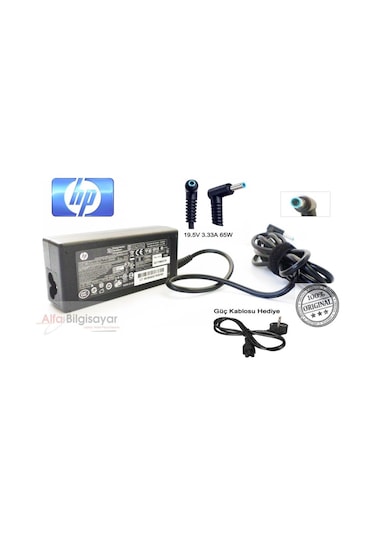 Alfabilgisayar HP Uyumlu 19.5V 3.33A 65W 4.5X3.0Mm Adaptör Şarj Cihazı
