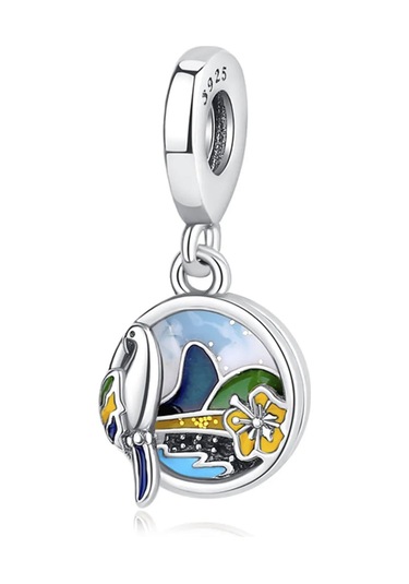 Nur Silver Brezilya Sahil Ve Doğa Disk Gümüş Sallantılı Charm Nur-ch00001 Çok Renkli