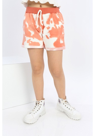 Toontoy Kız Çocuk Batikli Şort Kiremit